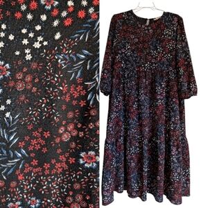 Floral Black Prairie Dress